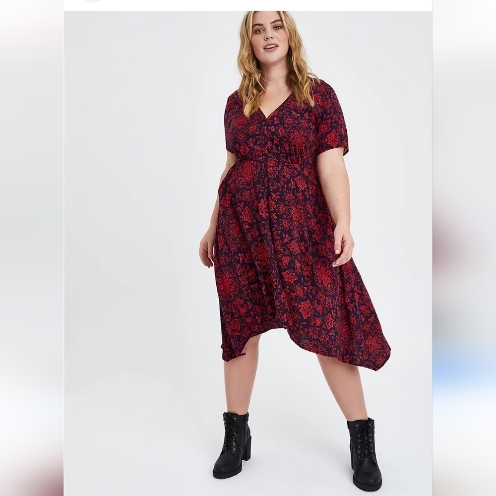 Torrid Midi Challis Shirt Dress size 5X - Picture 3 of 13